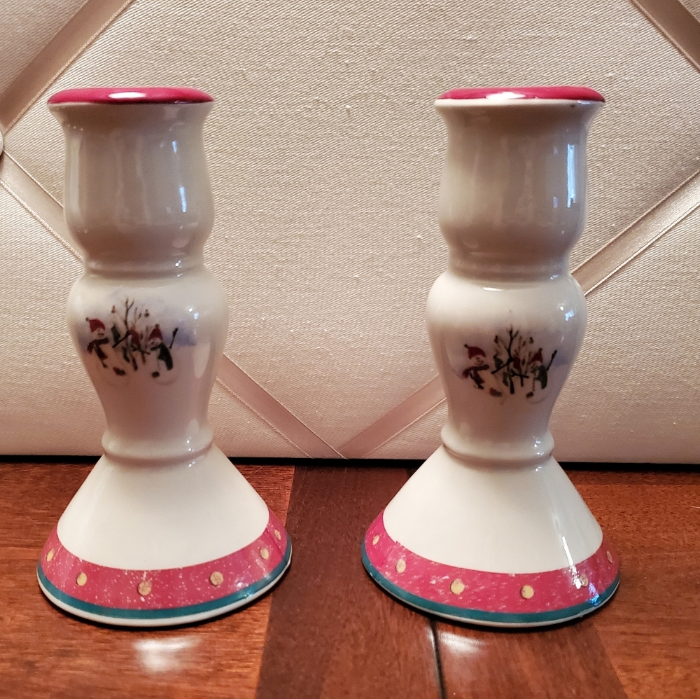 Royal Seasons Snowmen Candlesticks